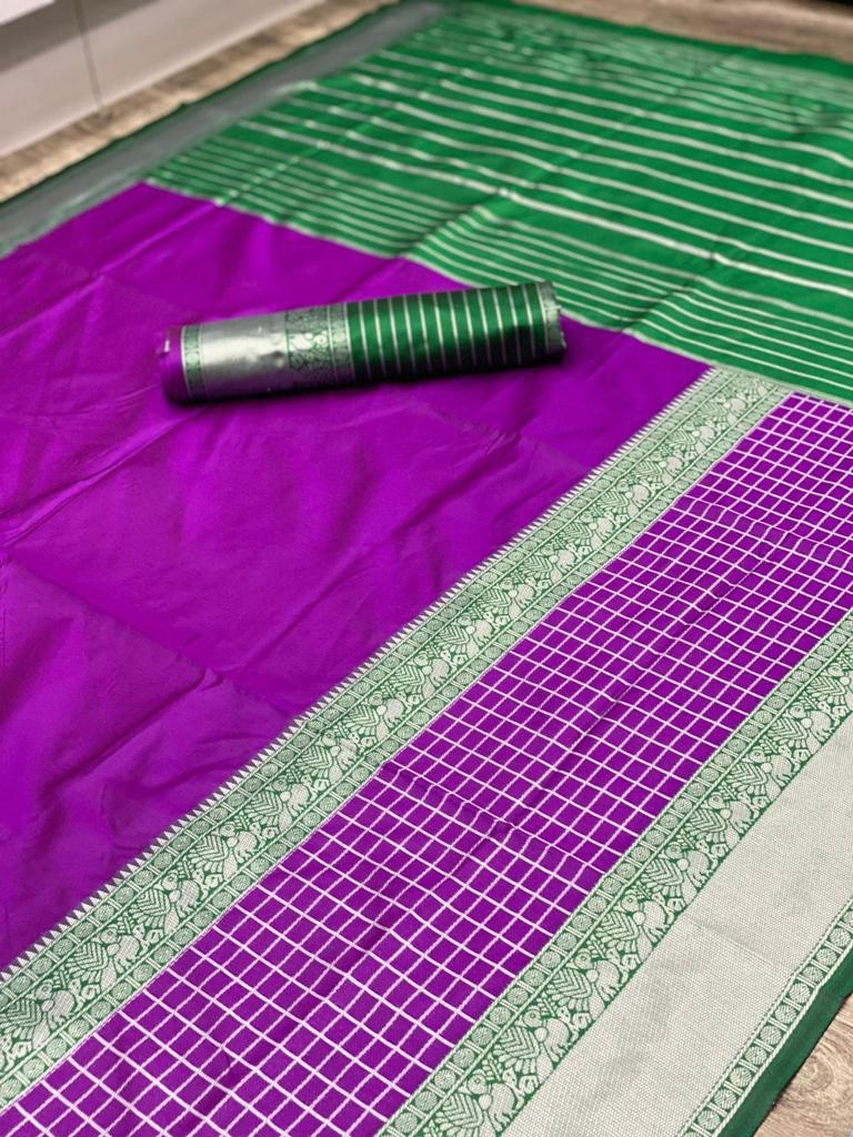 Purple Woven Design Soft Silk by Icultuer