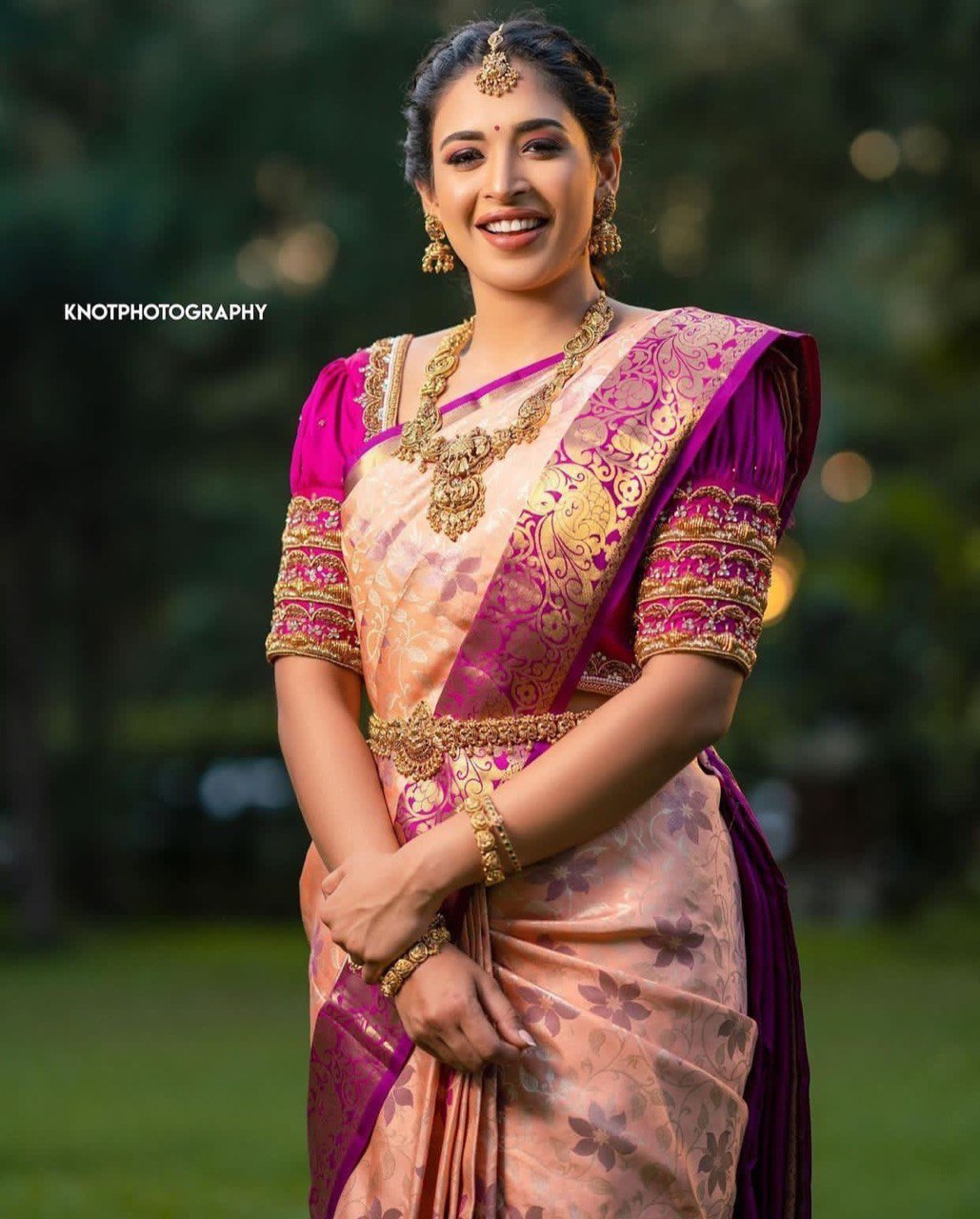 Pink Kanjivaram Soft Silk Jacquard by Icultuer