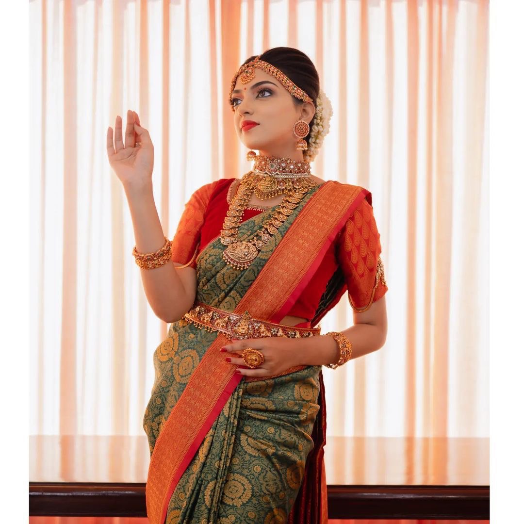 Green Embellished Kanjivaram Pure Silk by Icultuer