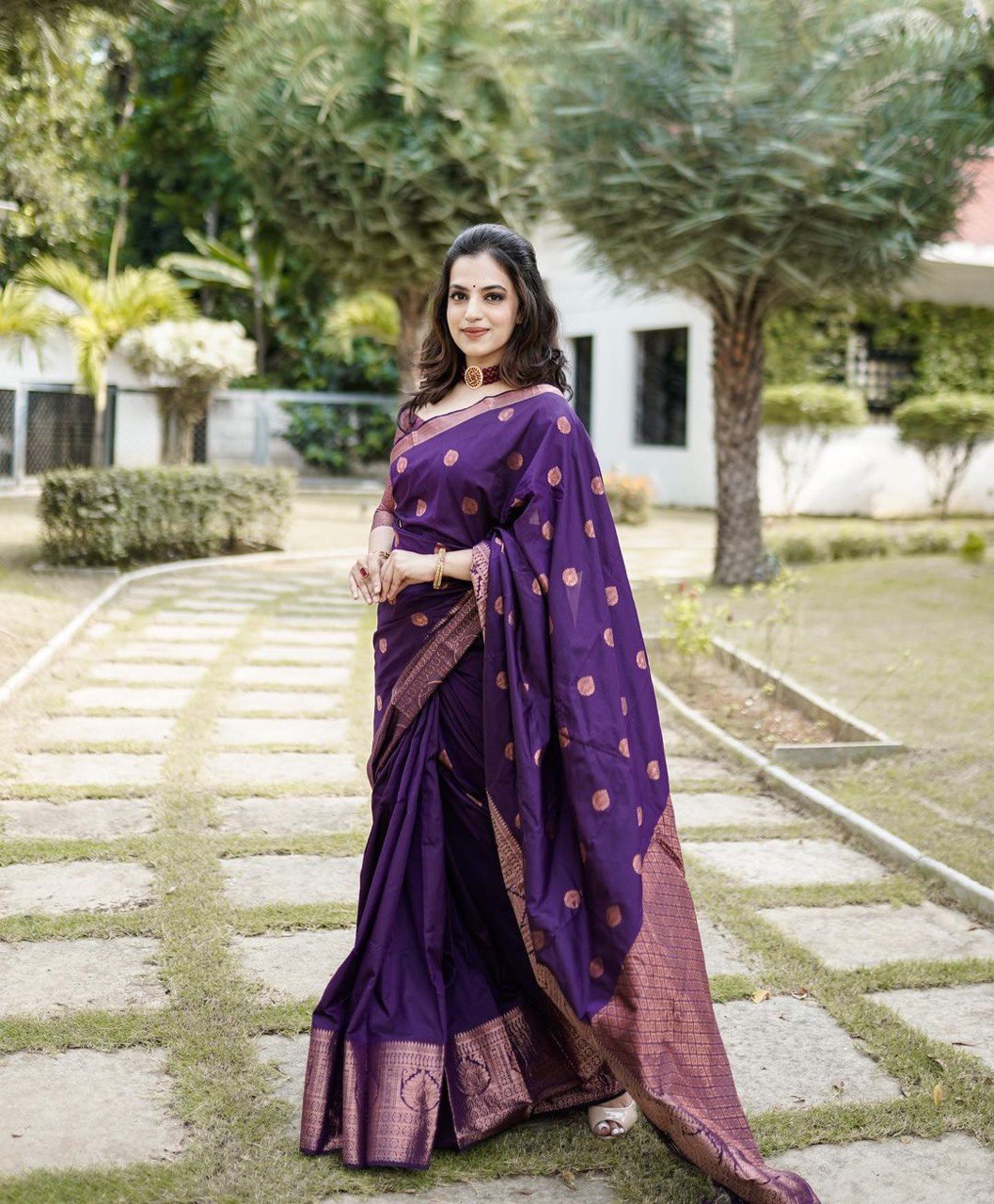 Purple Kanjivaram Jacquard Art Silk by Icultuer