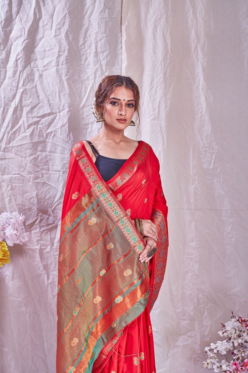 Designer Soft Silk Kanjivaram Jacquard by Icultuer for Women's