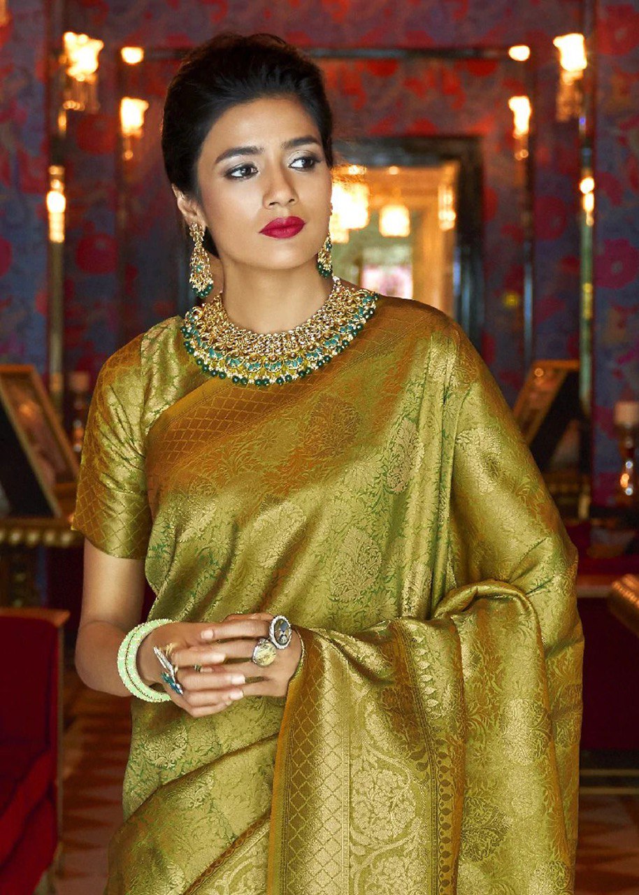 Lichi Soft Silk Banarasi by Icultuer with Litchi Blouse