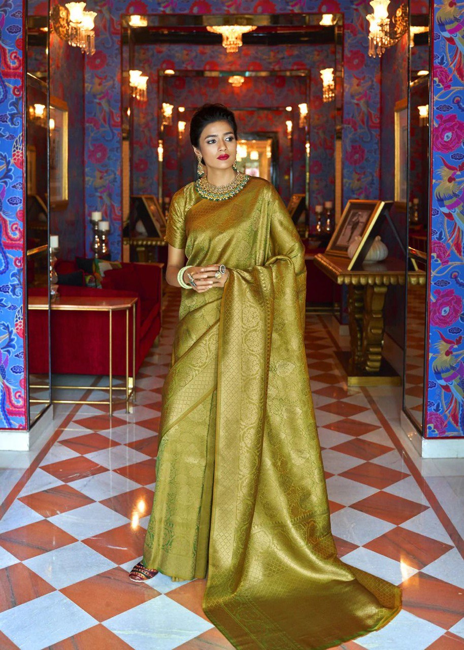 Lichi Soft Silk Banarasi by Icultuer with Litchi Blouse