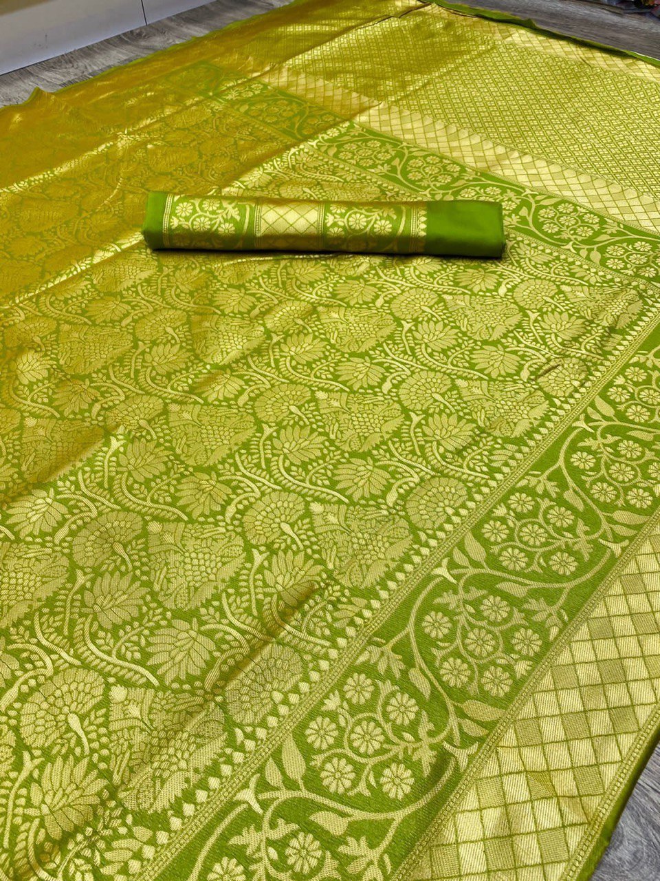 Lichi Soft Silk Banarasi by Icultuer with Litchi Blouse
