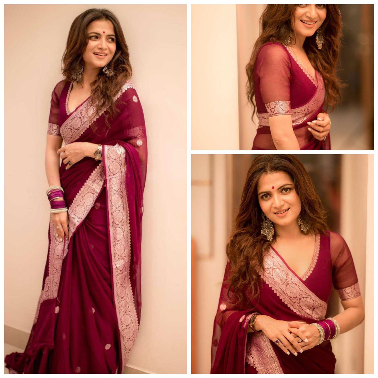Maroon Jacquard Design Banarasi Pure Cotton Silk by Icultuer
