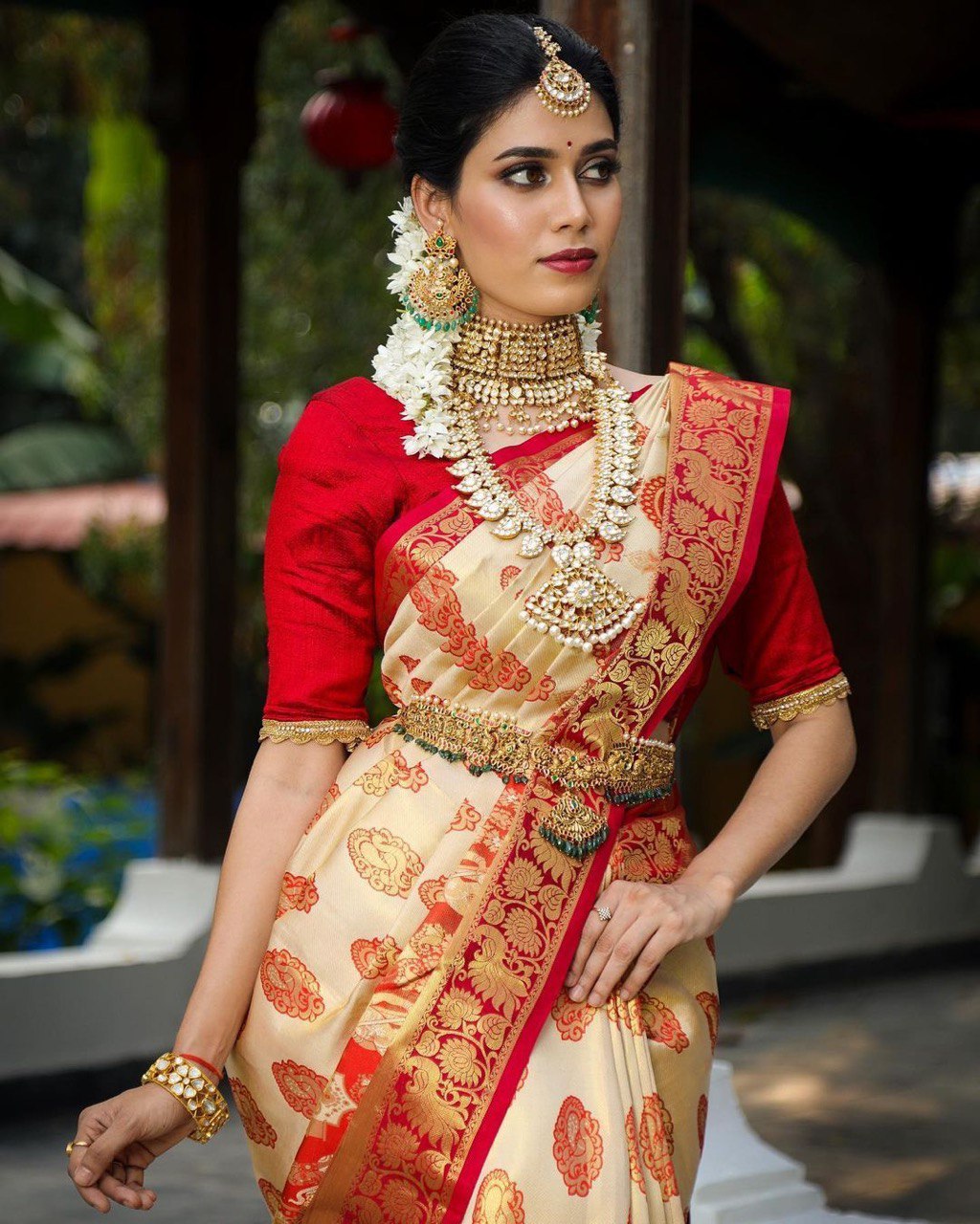 Woven Paithani Jacquard, Art Silk by Icultuer  (Multicolor)