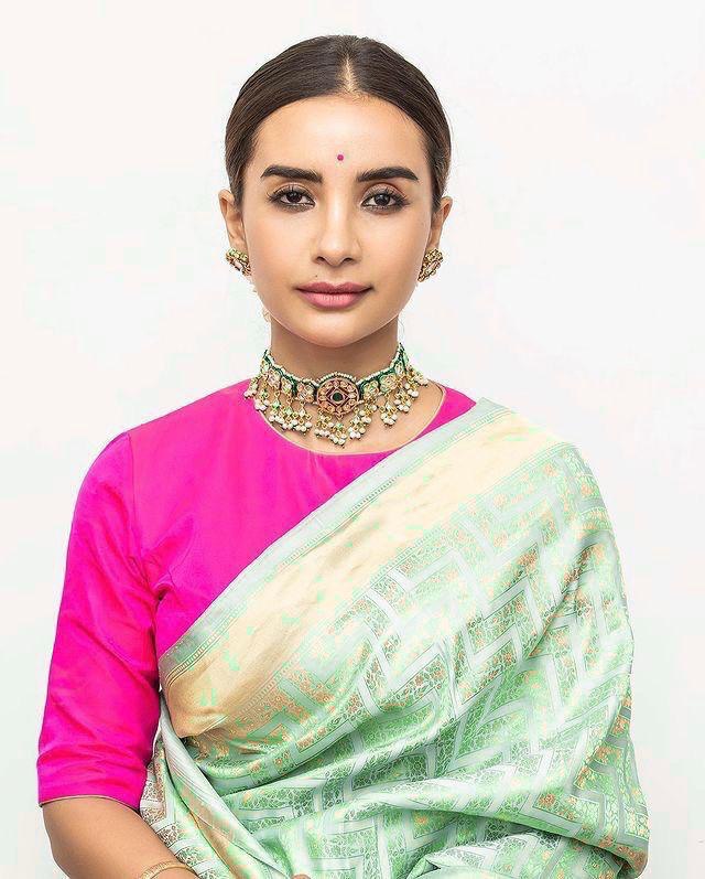 Light Green Soft Silk Banarasi Jacquard Cotton by Icultuer