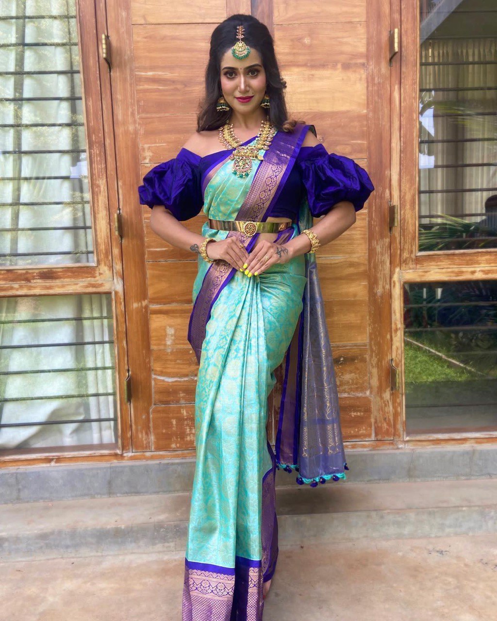 Banarasi Soft Silk Fabric With Kadwa Technique by Icultuer