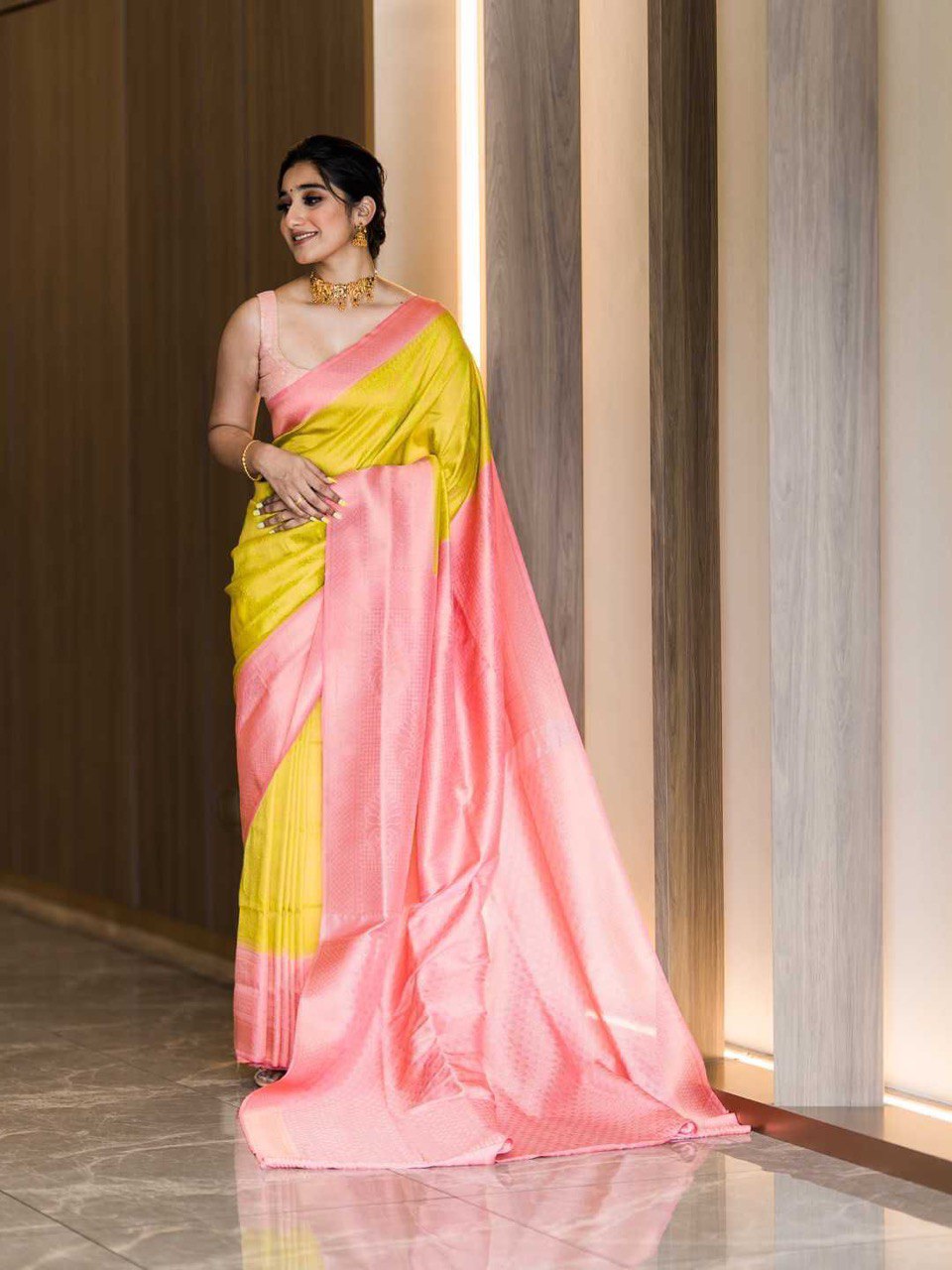 Banarasi Soft Silk Fabric With Kadwa Technique by Icultuer