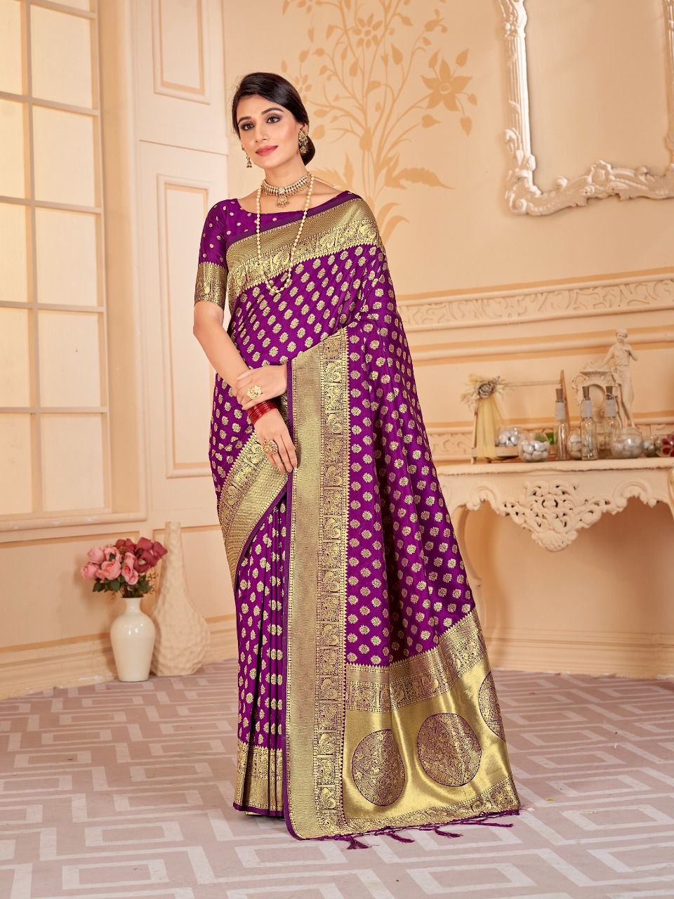 Purple Paithani Pure Soft Silk With Pure Zari Weaving Pallu by Icultuer