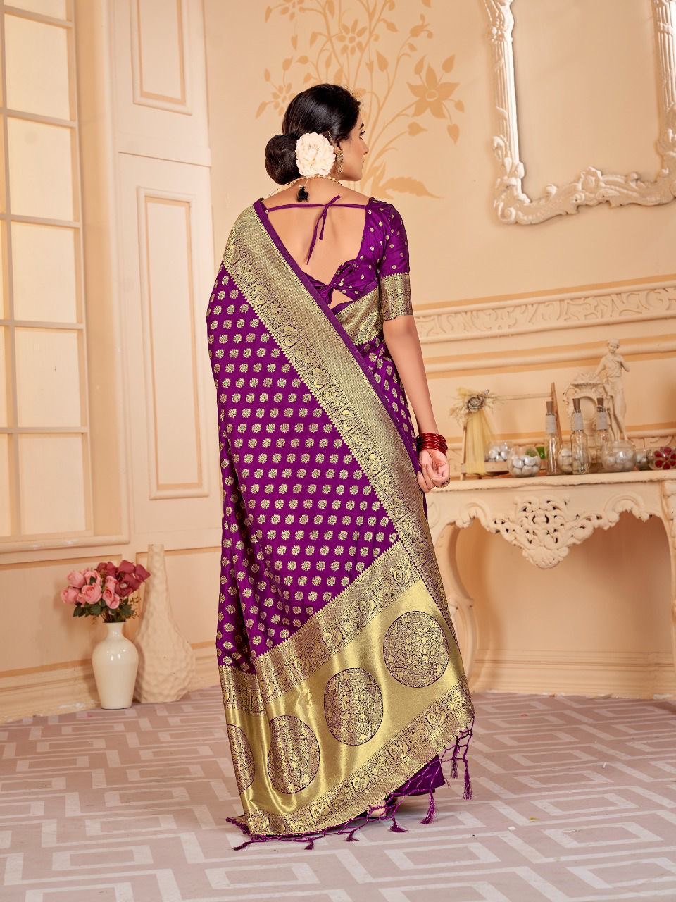 Purple Paithani Pure Soft Silk With Pure Zari Weaving Pallu by Icultuer