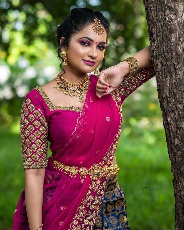 Embroidery Kanjivaram Pure Zari Silk by Icultuer with Blouse
