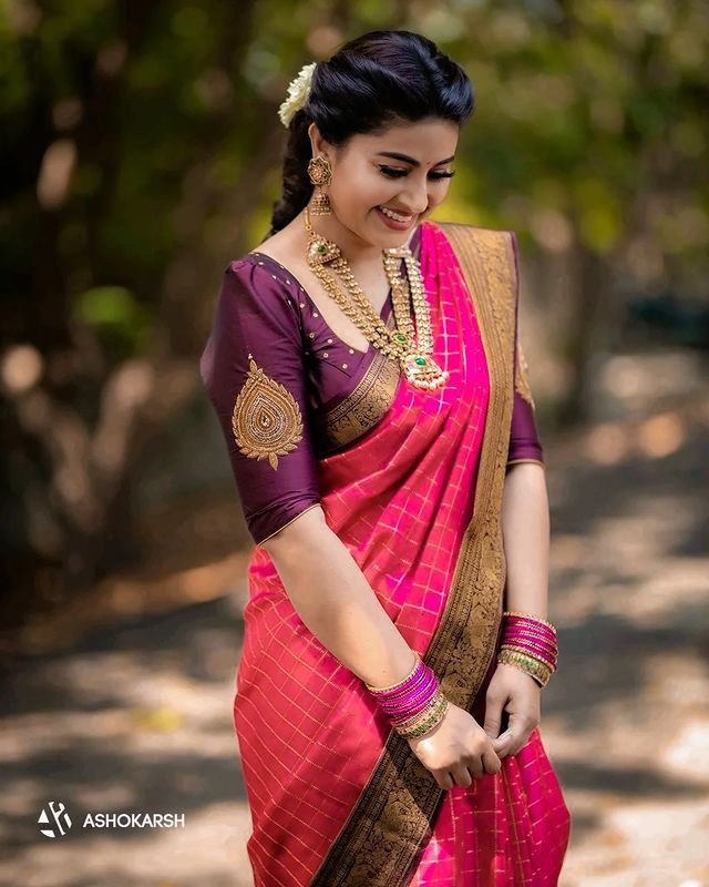 Pink Banarasi Pure Golden Zari by Icultuer