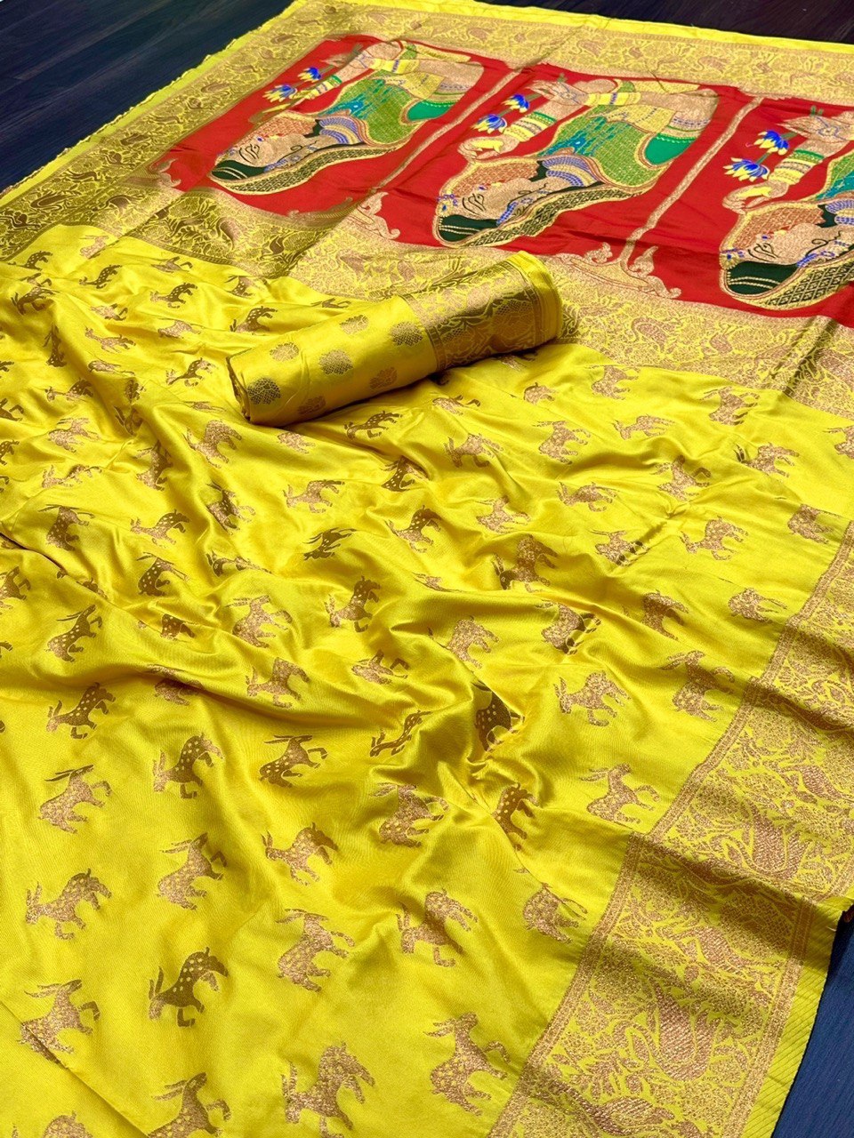 Wedding Wear Yellow Kanchipuram Soft Silk by Icultuer