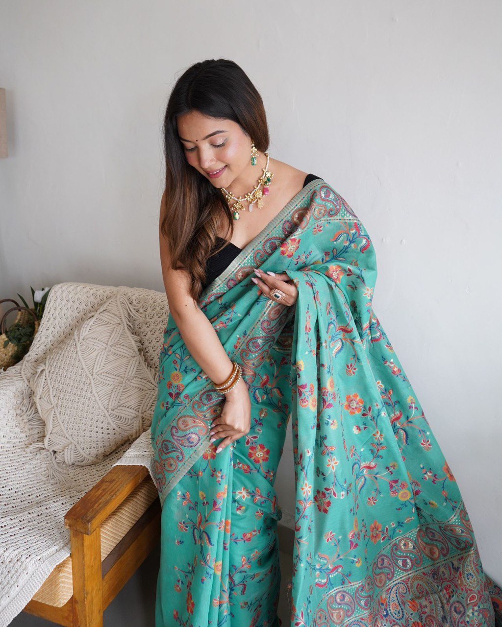 Kashmiri Pure Zari Weaving by Icultuer for Indian Weddings