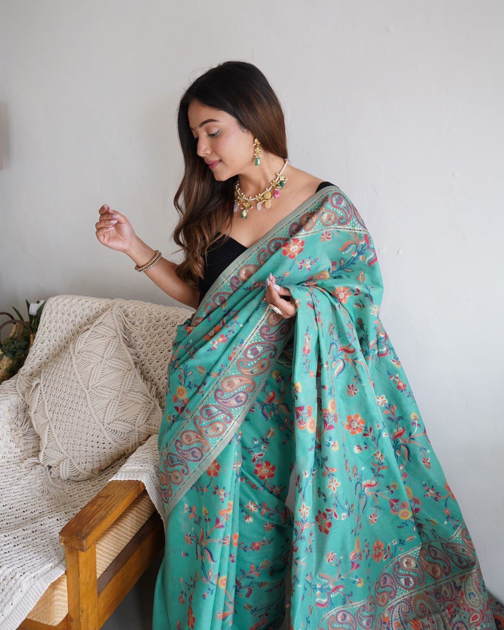 Kashmiri Pure Zari Weaving by Icultuer for Indian Weddings
