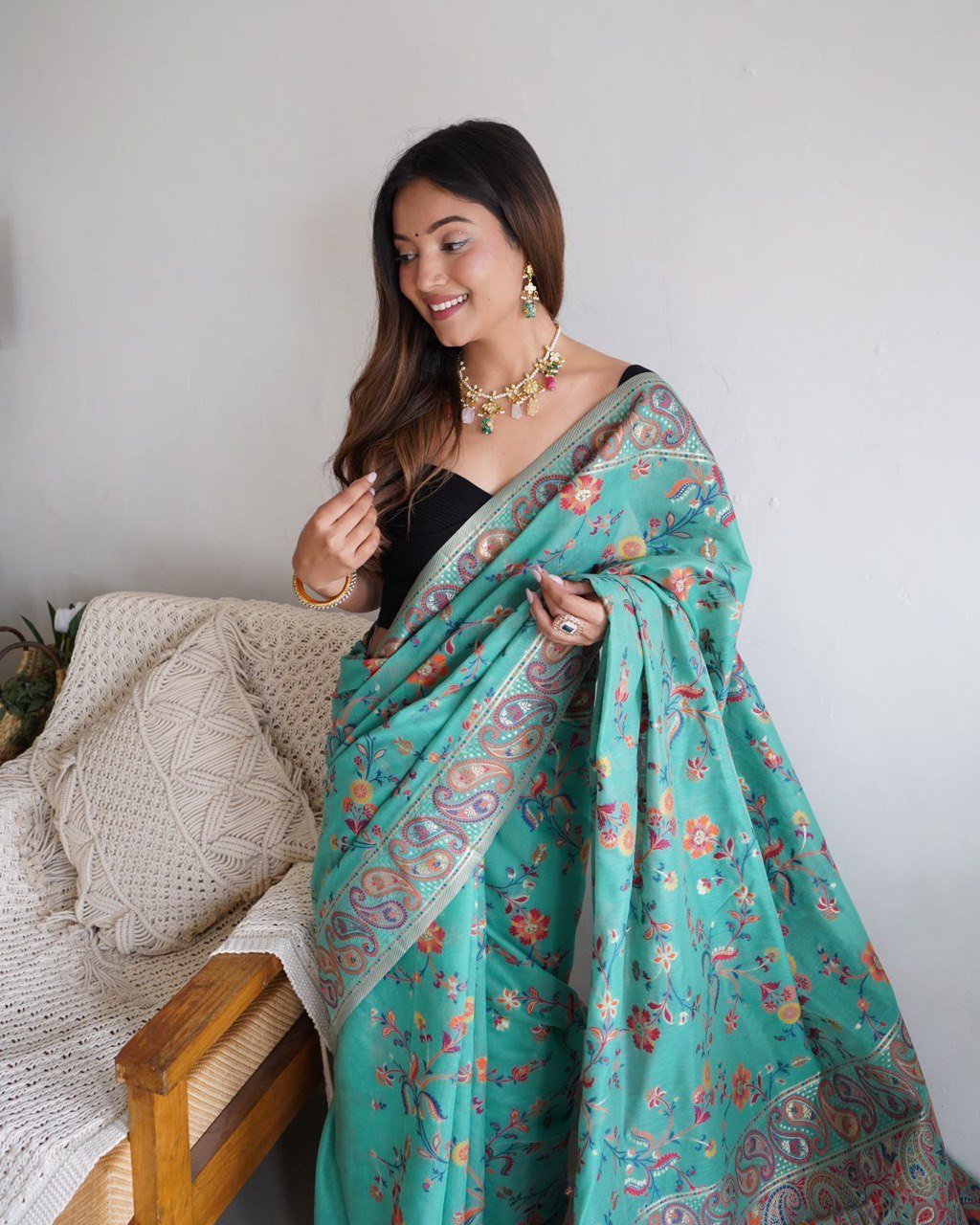 Kashmiri Pure Zari Weaving by Icultuer for Indian Weddings