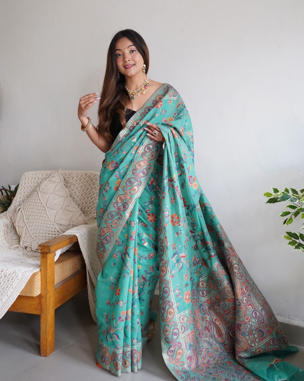 Kashmiri Pure Zari Weaving by Icultuer for Indian Weddings