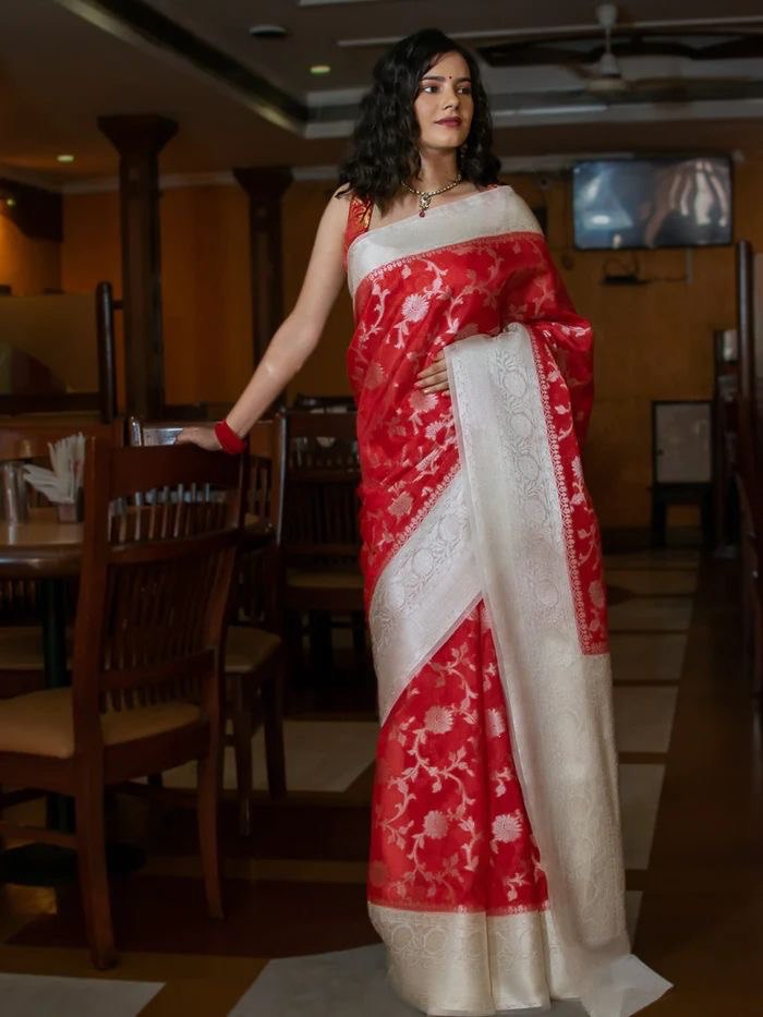 Party Wear Pure Banarasi Semi Silk by Icultuer