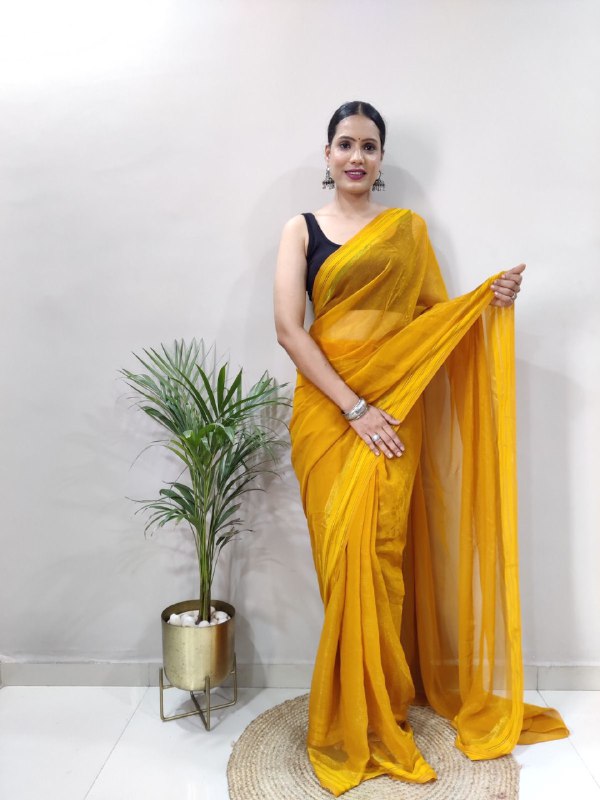 Multi Color Soft Silk by Icultuer With Black Satin Blouse