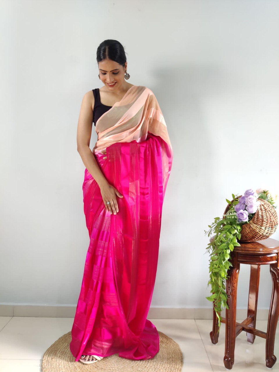Multi Color Soft Silk Pure by Icultuer with Woven Design Blouse