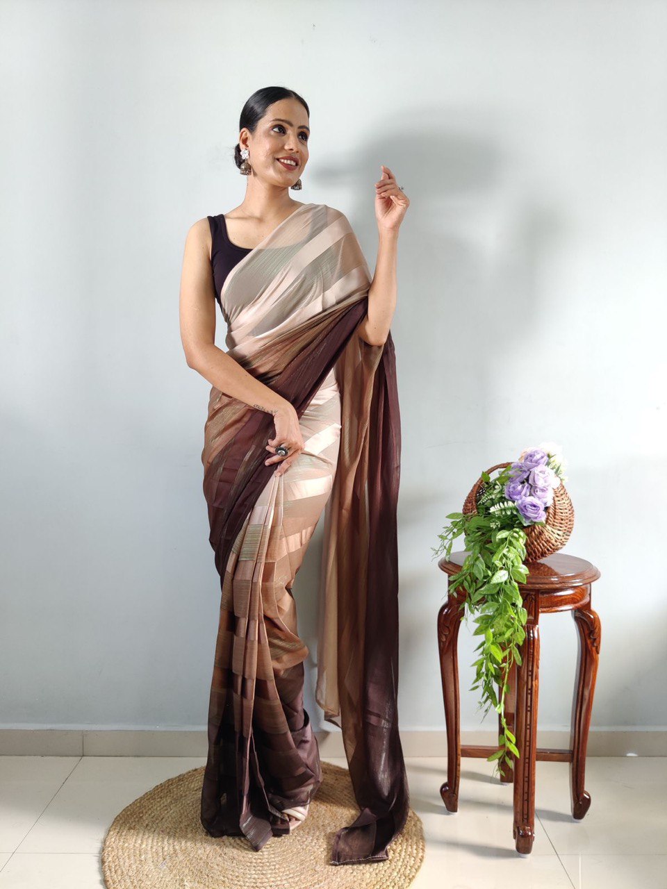 Multi Color Soft Silk Pure by Icultuer with Woven Design Blouse