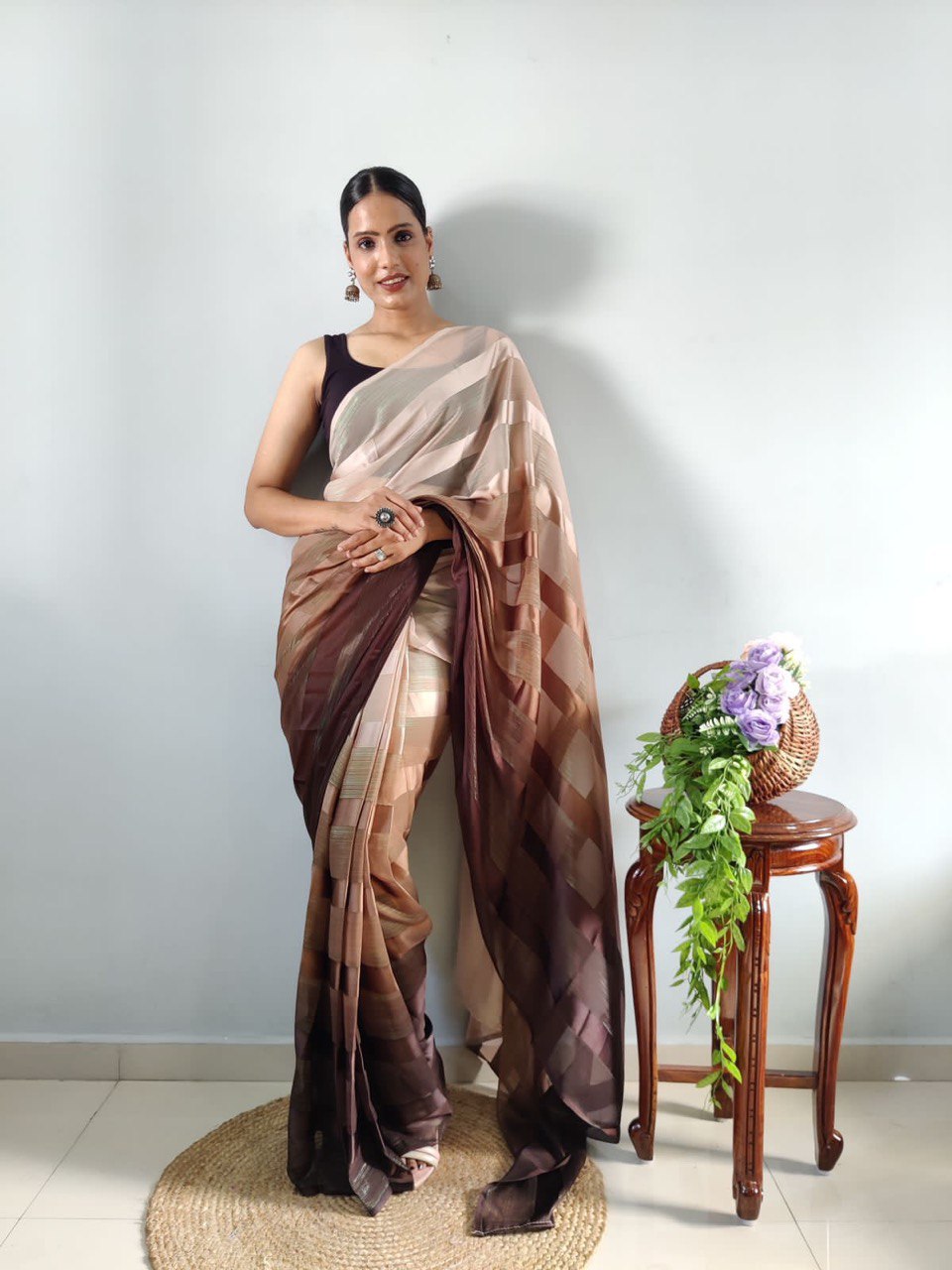 Multi Color Soft Silk Pure by Icultuer with Woven Design Blouse