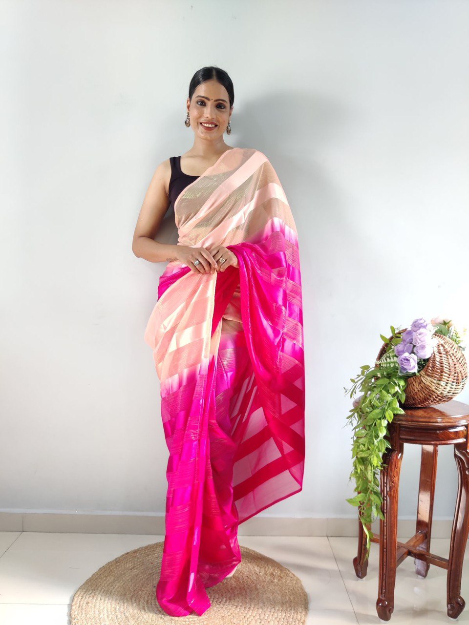 Multi Color Soft Silk Pure by Icultuer with Woven Design Blouse