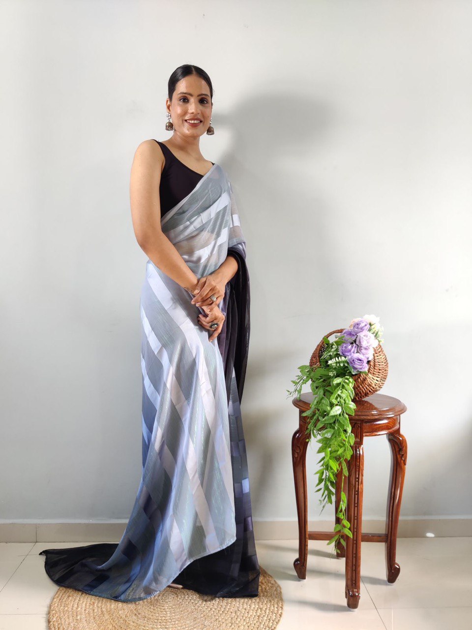 Multi Color Soft Silk Pure by Icultuer with Woven Design Blouse