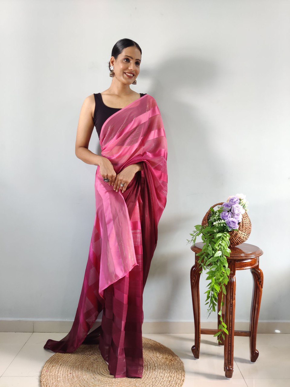 Multi Color Soft Silk Pure by Icultuer with Woven Design Blouse