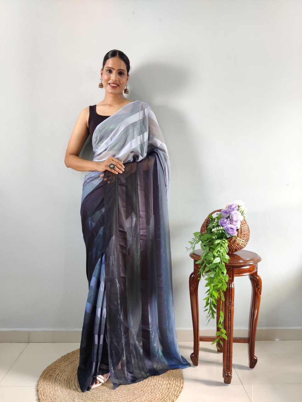 Multi Color Soft Silk Pure by Icultuer with Woven Design Blouse