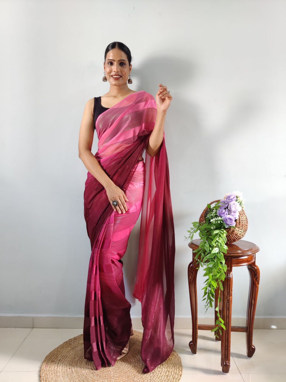 Multi Color Soft Silk Pure by Icultuer with Woven Design Blouse