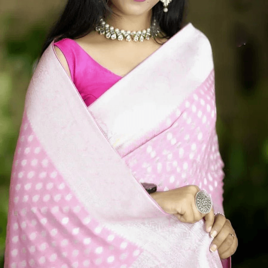 Elegant Crepe Silk Zari Buttie by Icultuer for Weddings & Festive Wear