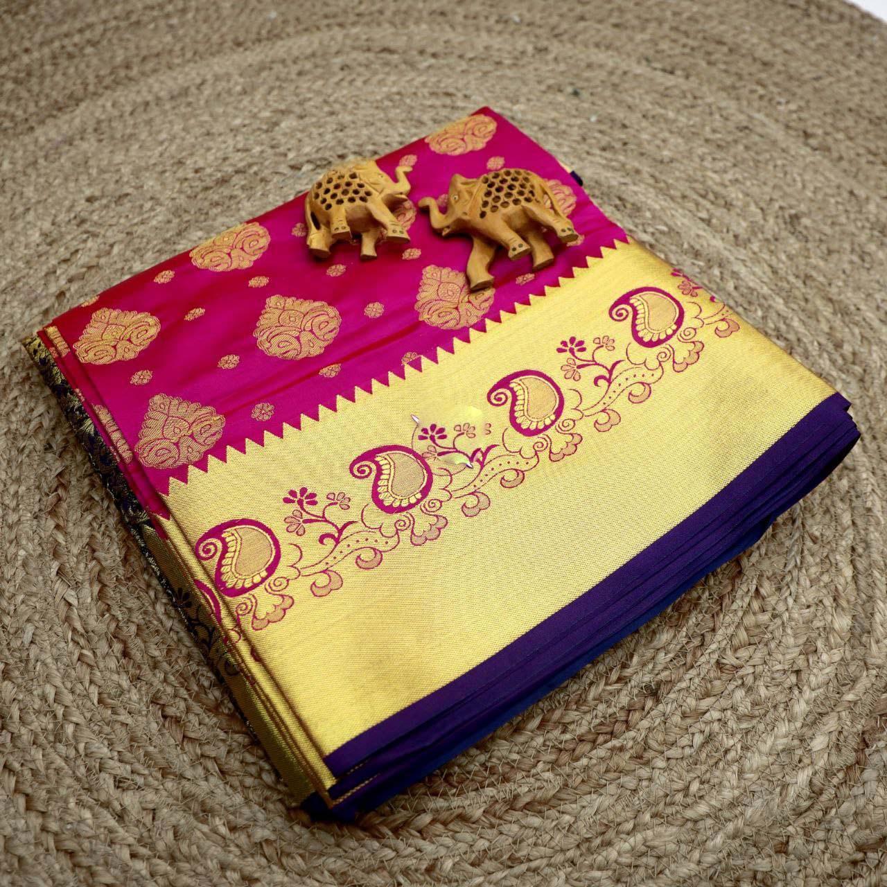 Exclusive Bridal Silk Sarees With Zari Border Work – Royal Look