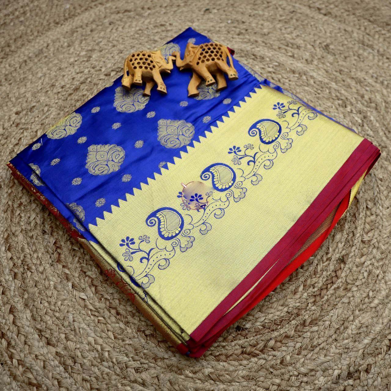 Bridal Wear Zari Border Work Silk Sarees – Elegant Wedding Collection