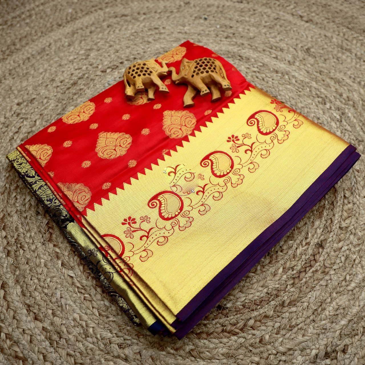 Bridal Zari Border Work Silk Sarees – Perfect Wedding Wear