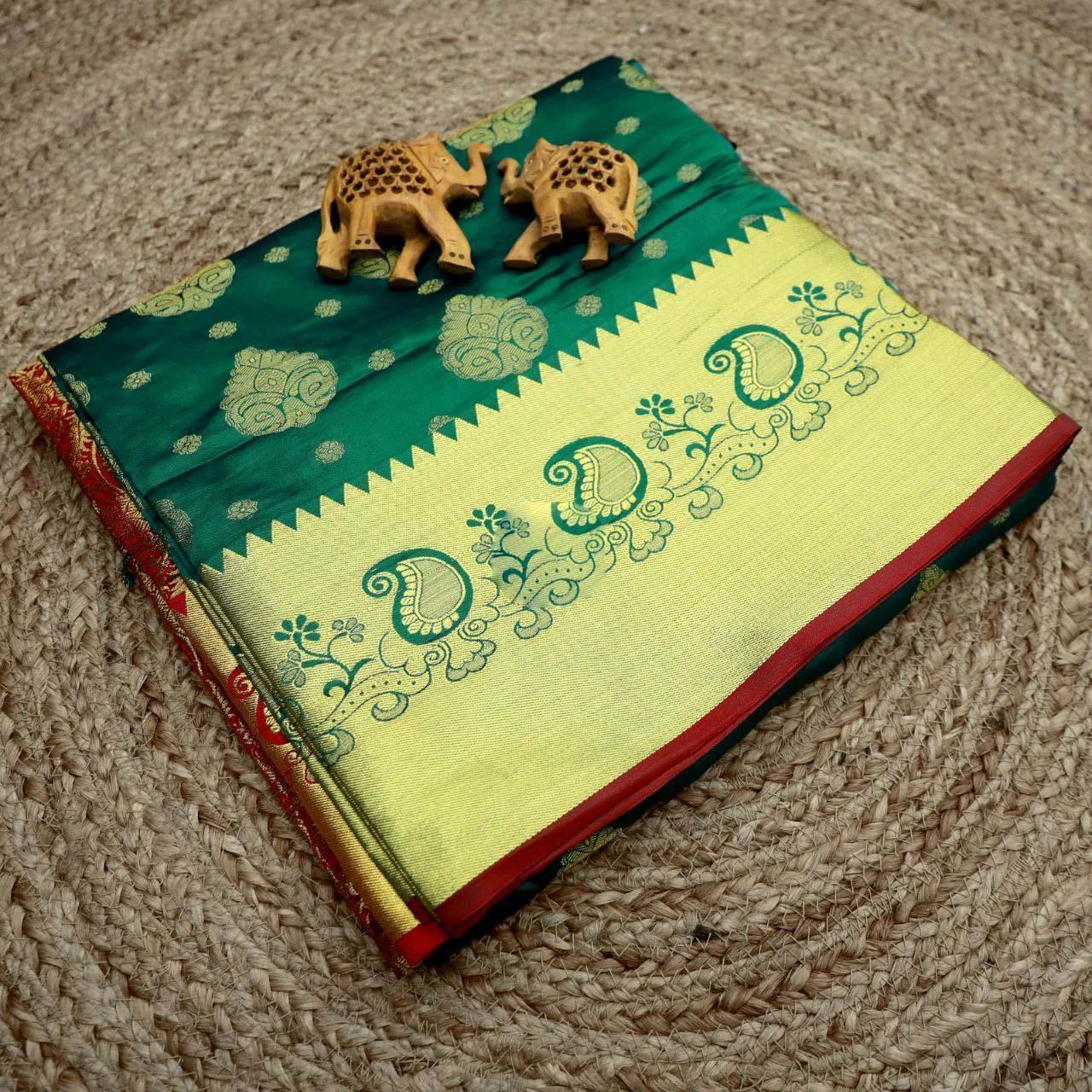Bridal Wear Zari Border Work Silk Sarees – Elegant Wedding Collection