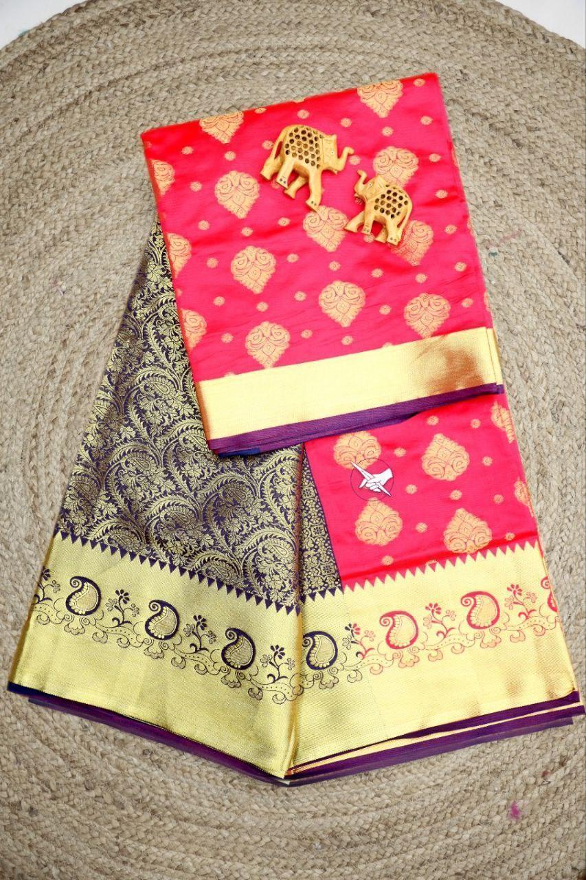 Premium Bridal Wear Silk Sarees With Zari Border – Luxurious Look