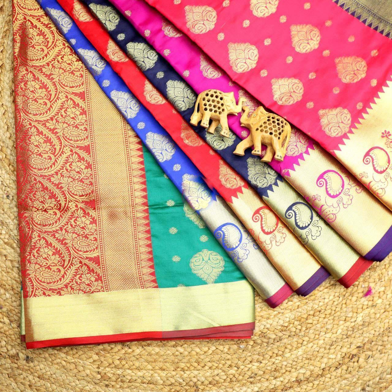 Bridal Zari Border Work Silk Sarees – Perfect Wedding Wear