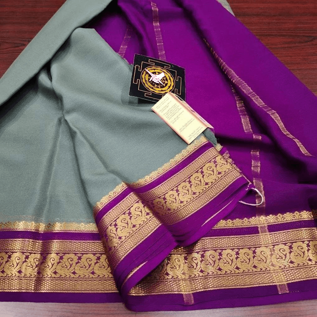 Handwoven Mysore Crepe Soft Silk by Icultuers – Luxurious Touch
