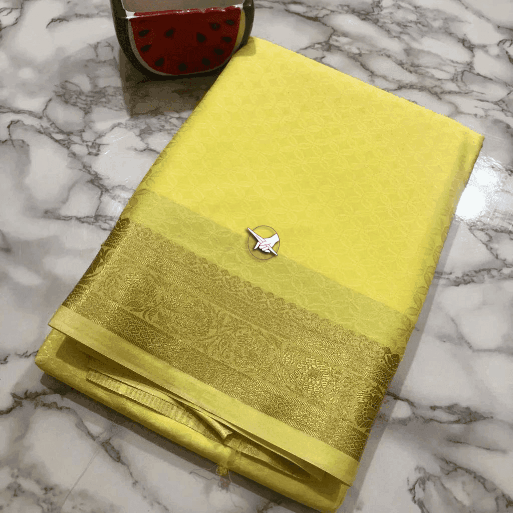 Traditional Mysore Silk Saree – Pure Handloom Zari Border Edition