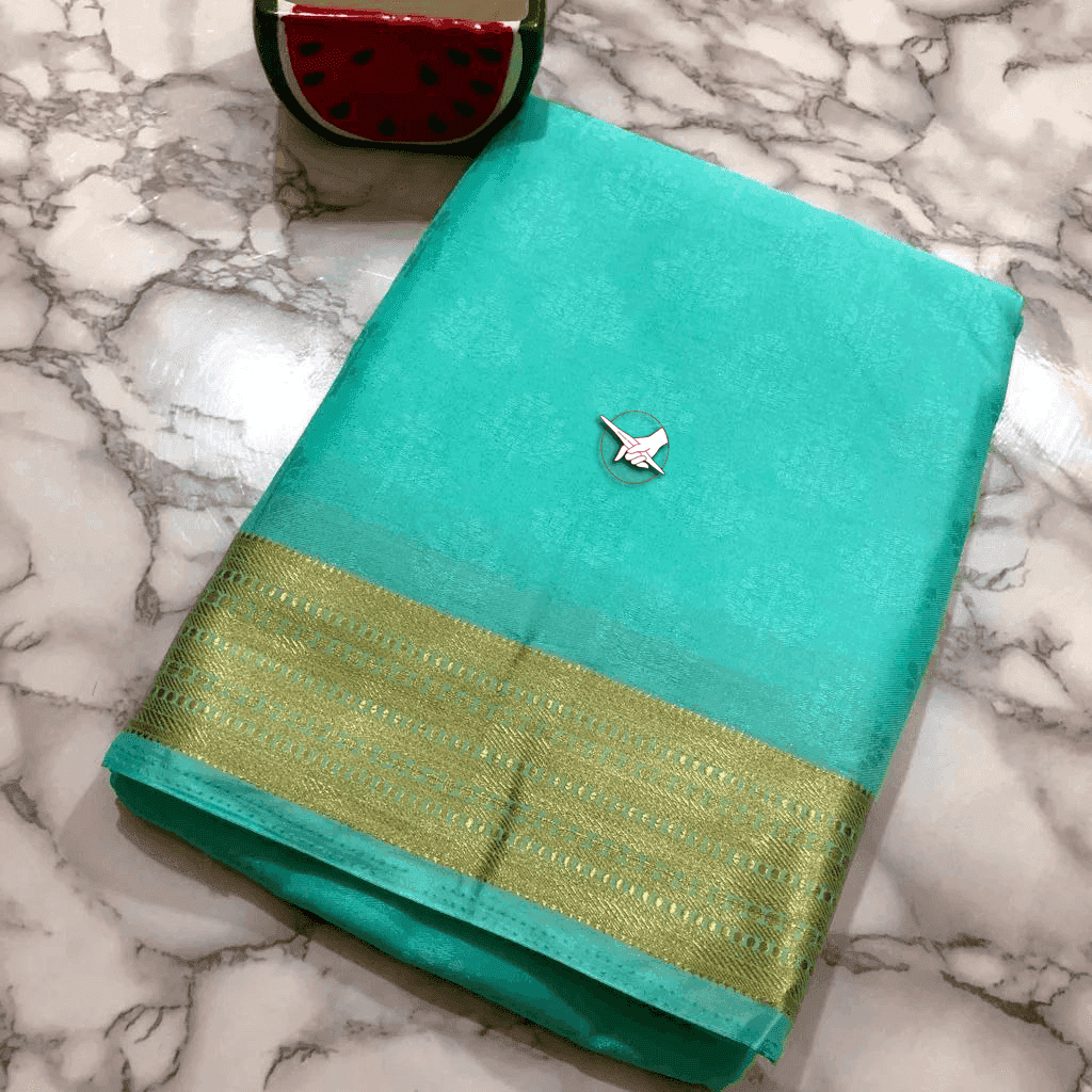 Traditional Mysore Silk Sarees – Golden Zari Border Perfection