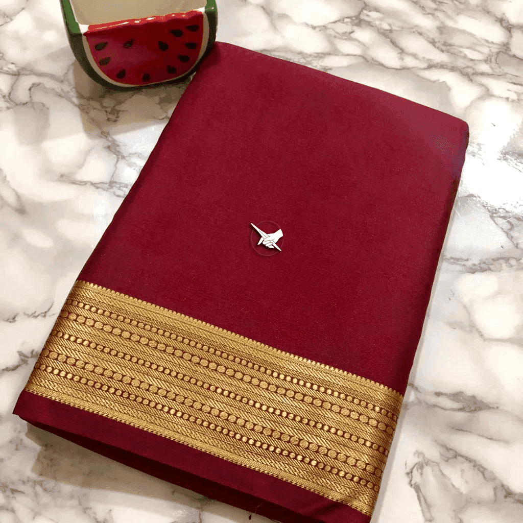 Handcrafted Mysore Silk Sarees – Classic Zari Border Design