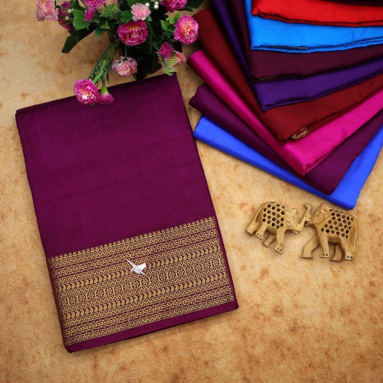 Authentic Mysore Silk Saree – Zari Border Adds Regal Touch