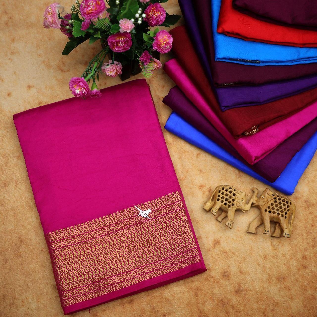 Authentic Mysore Silk Saree – Zari Border Adds Regal Touch