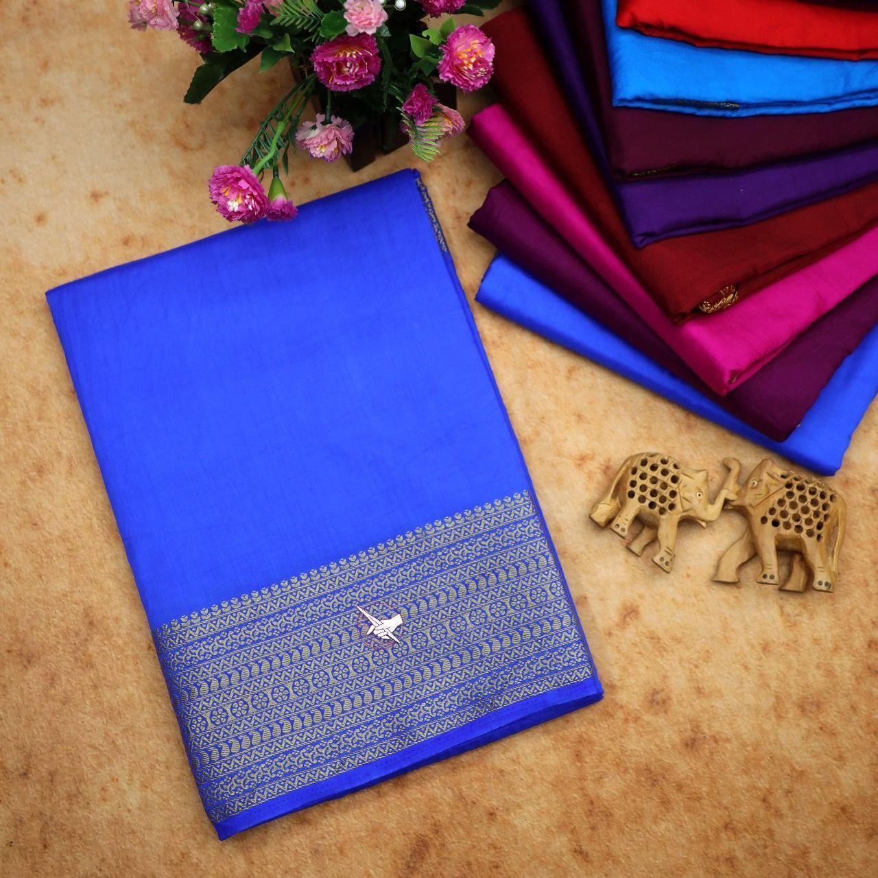Authentic Mysore Silk Saree – Zari Border Adds Regal Touch