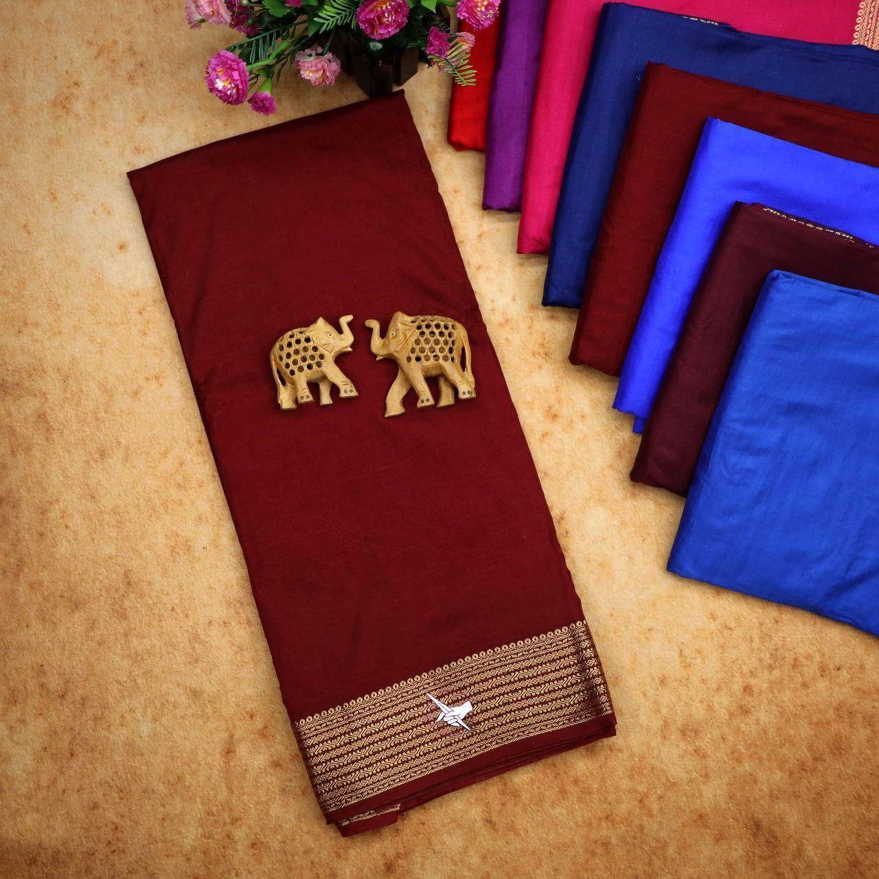 Traditional Mysore Silk Sarees – Rich Zari Border Elegance