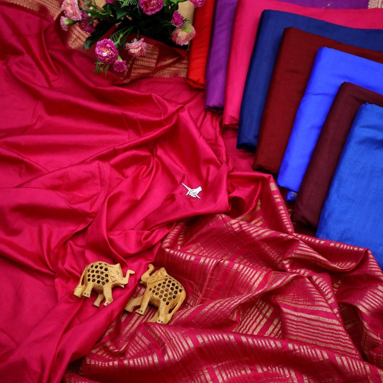 Premium Mysore Silk Sarees – Traditional Golden Zari Border Edition