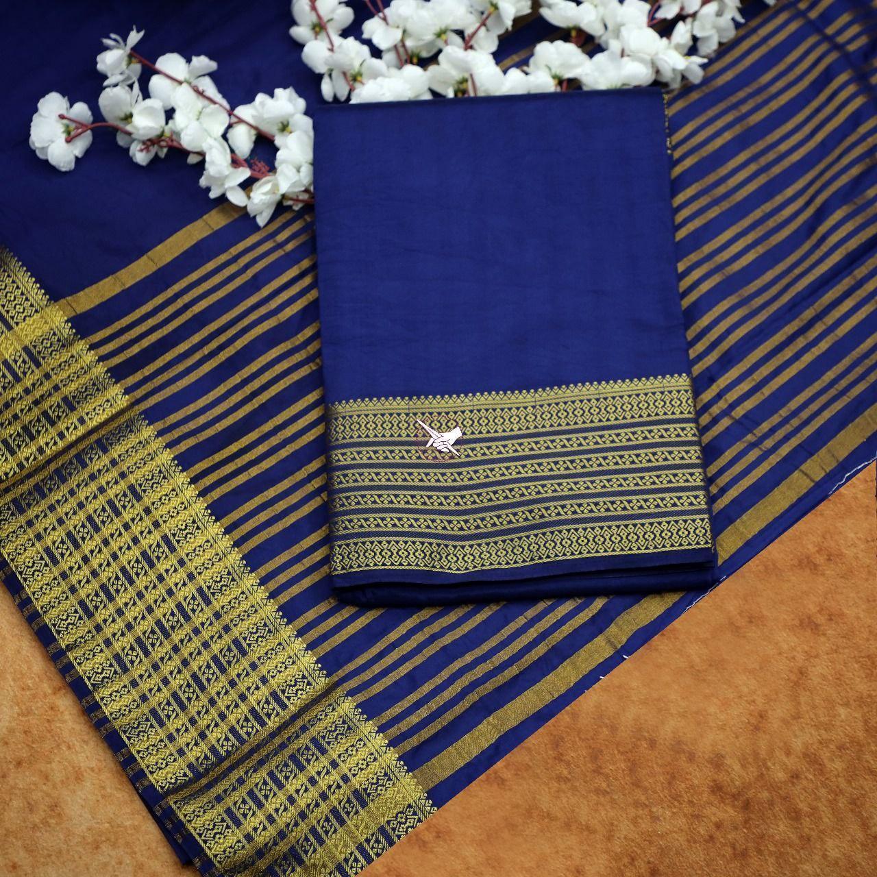 Traditional Mysore Silk Sarees – Handloom Weave With Zari Border