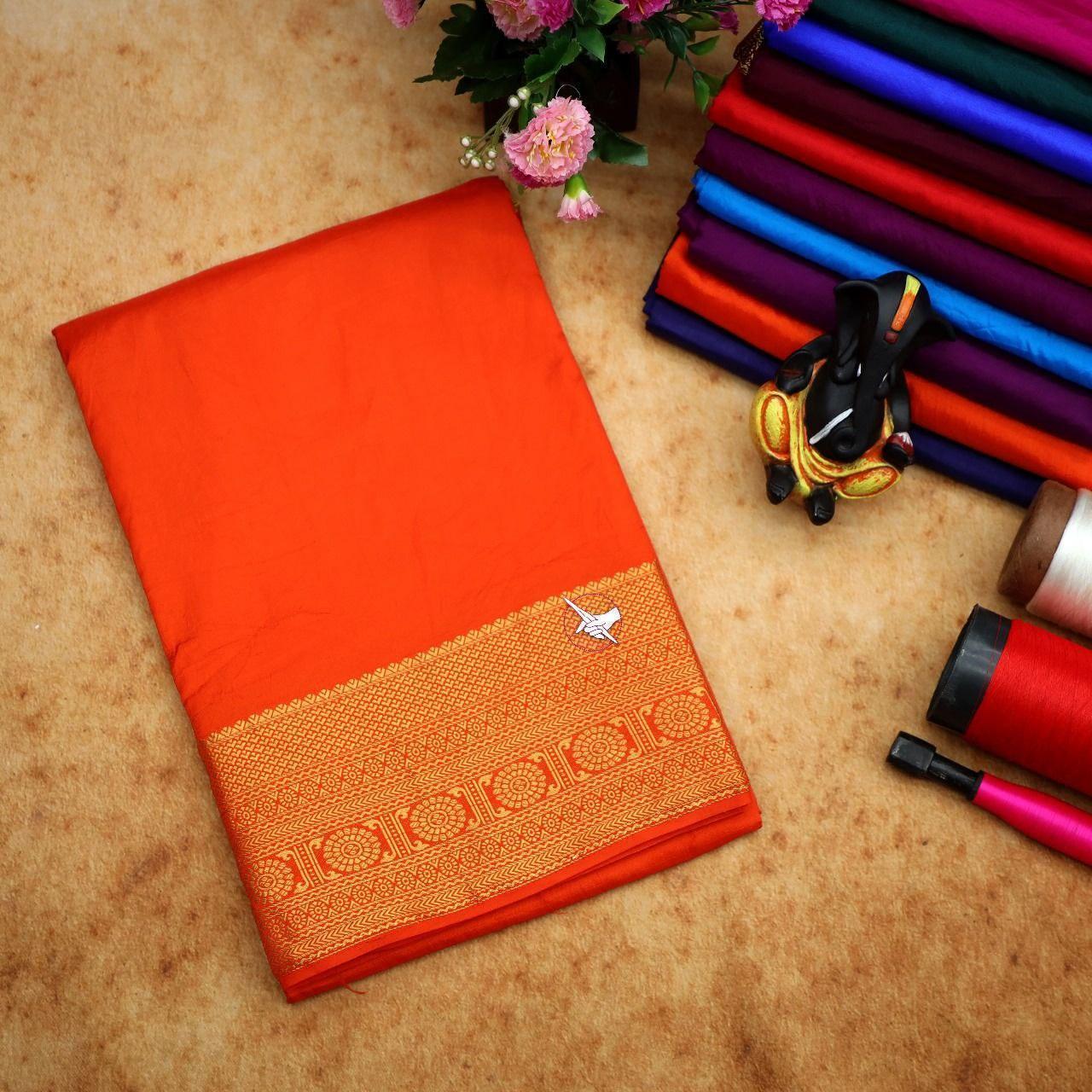 Elegant Mysore Silk Sarees With Zari Border – Perfect For Festivals